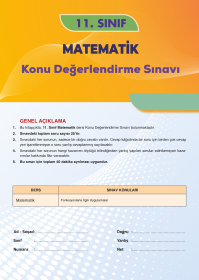 11. Sınıf Matematik - Konu Değerlendirme Sınavı